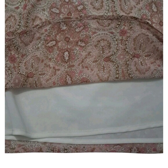 VTG Y2K The Limited Slip Midi Dress Womens 4 Blush Pink Silk Ruffle Paisley - Picture 9 of 13